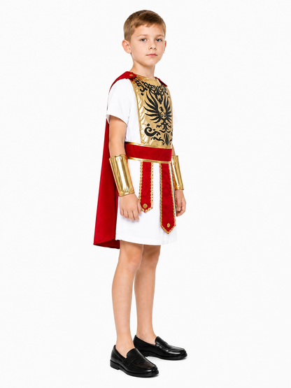 Roman Warrior Costume with Cape and Breastplate side view