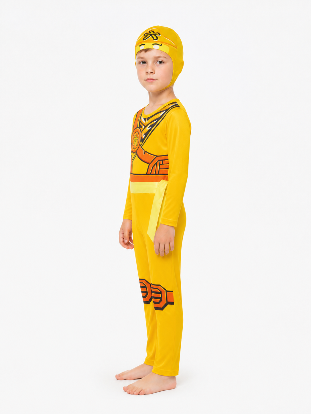 One-Piece Ninja Costume with Hood for Parties side view