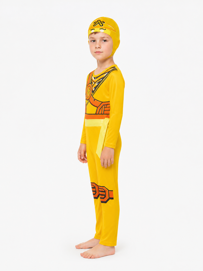 One-Piece Ninja Costume with Hood for Parties side view