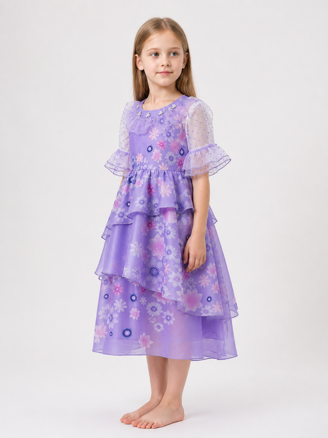Purple Princess Costume for Girls for Halloween side view