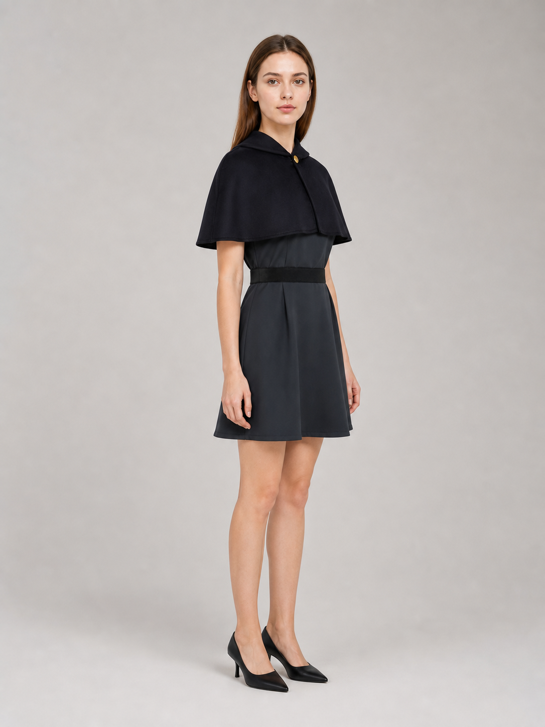 Amity Cosplay Dress with Capelet and Black Belt