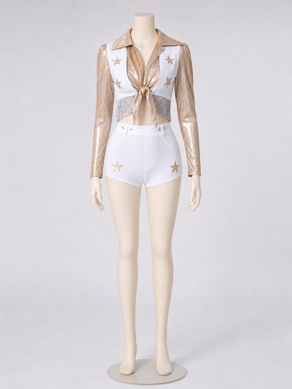 Two-Piece Stage Costume with Gold Stars