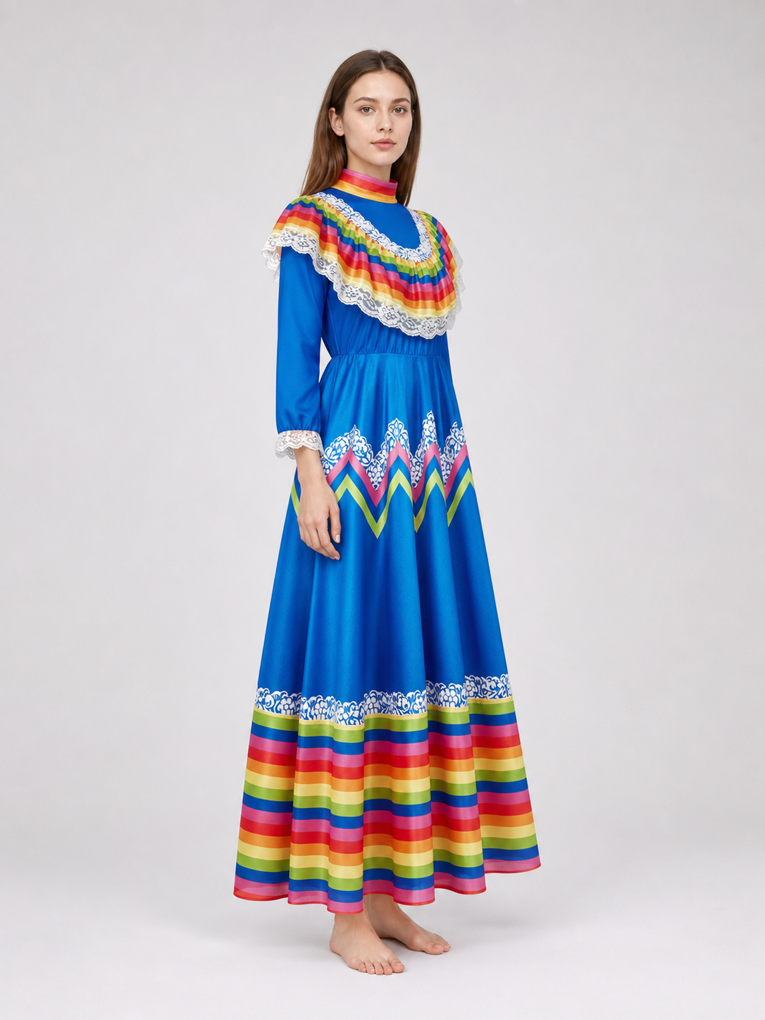 Mexican Stage Dress with a Full Skirt