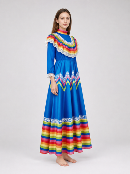 Mexican Stage Dress with a Full Skirt