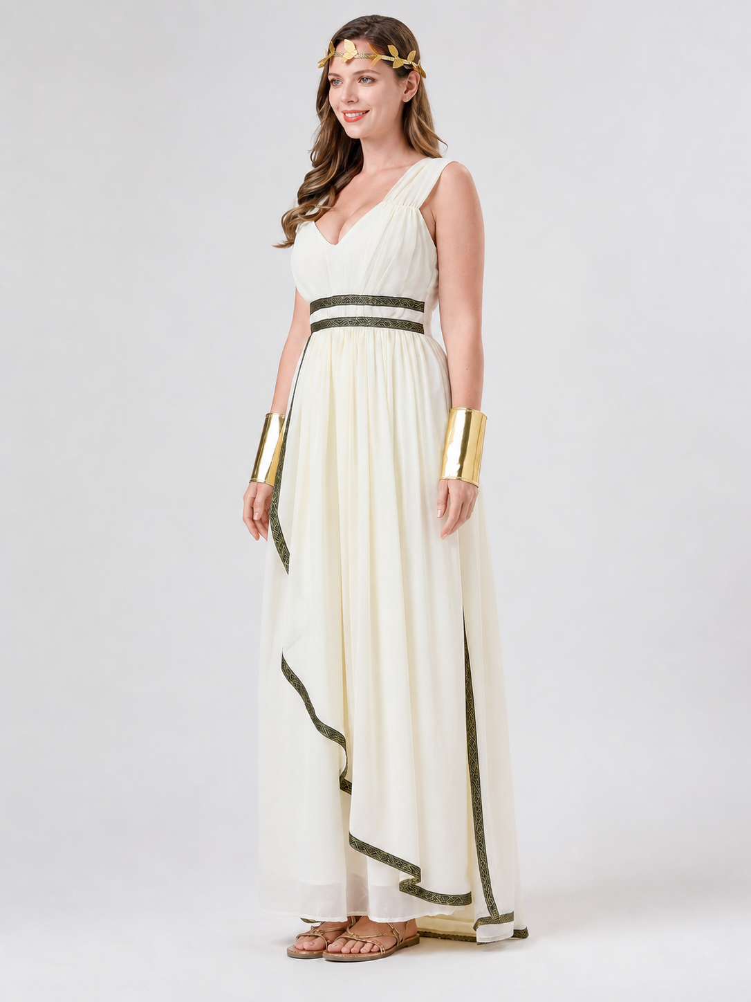 Cleopatra Cosplay Costume, Egyptian-Style Dress side view