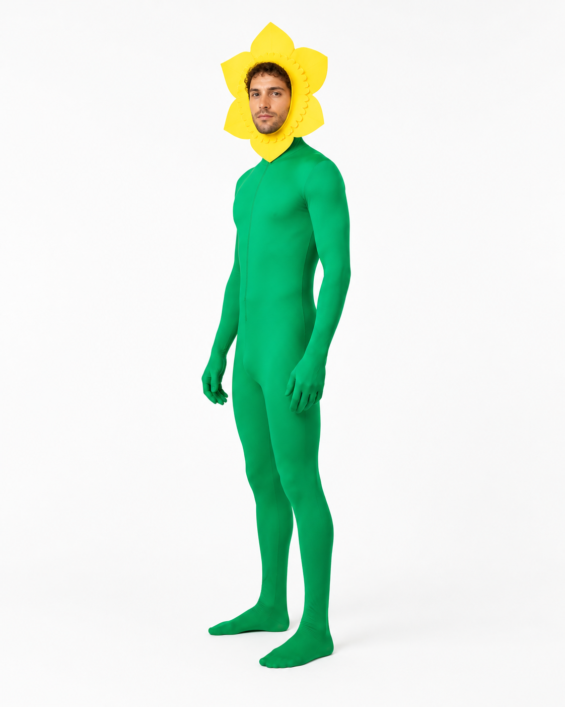 Green one-piece sunflower jumpsuit for cosplay