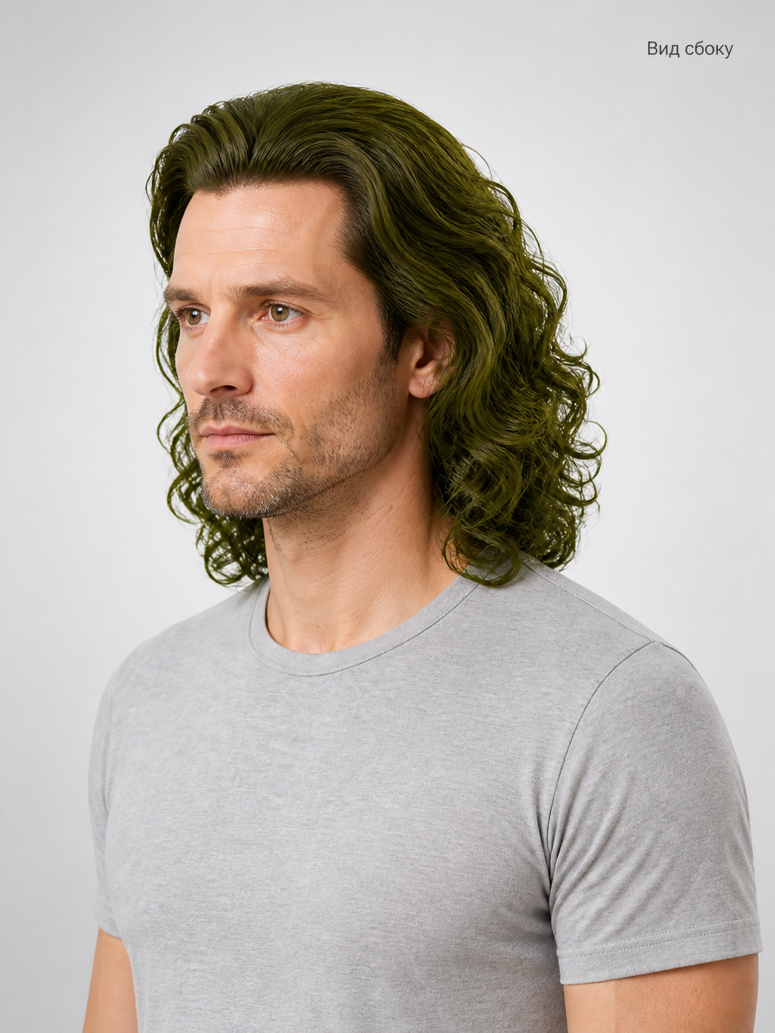 Long Curly Carnival Wig for Cosplay side view