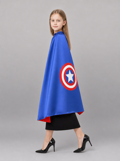 Blue Costume Cape with Superhero Mask