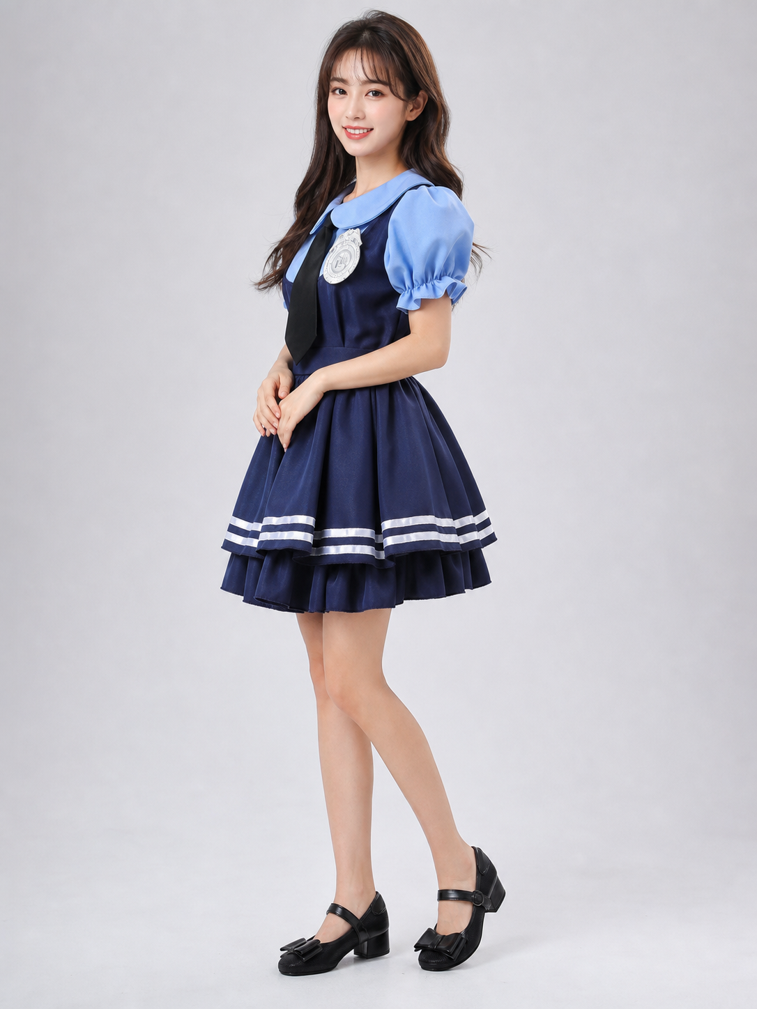 Bunny Stage Costume with Ears and Full Skirt side view
