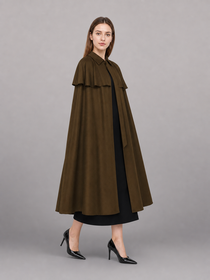 Brown shirt dress with a collar and buttons