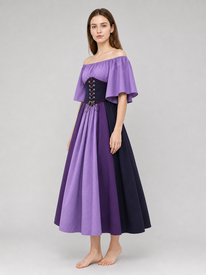Fantasy Dress with Corset Lacing and Ruffles