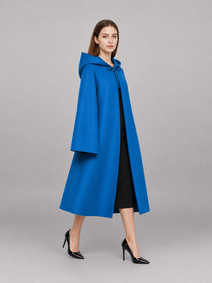 Blue Carnival Cloak with Hood and Zipper