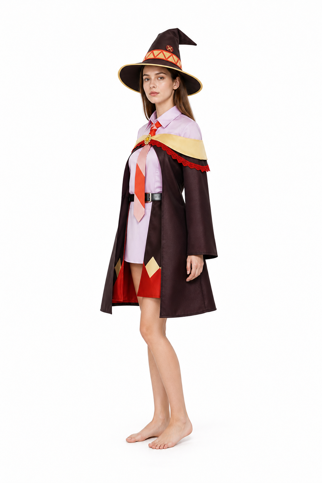 Cosplay Costume with Pointed Hat, 6 Pieces side view