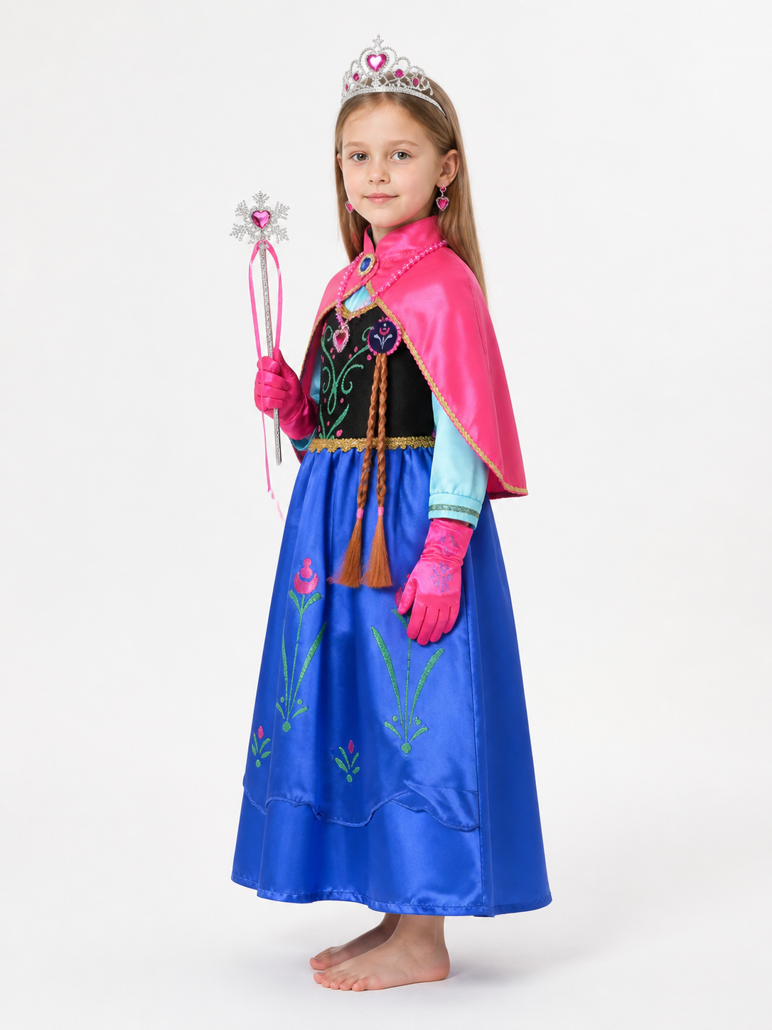 Children's Carnival Costume with Cape and Crown side view