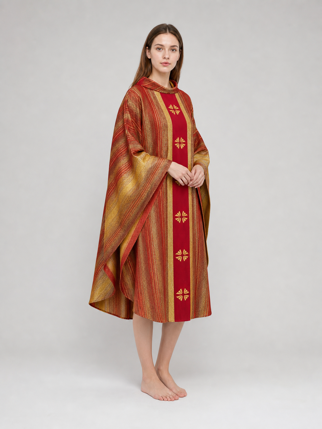Medieval Cosplay Cloak with Gold Decoration