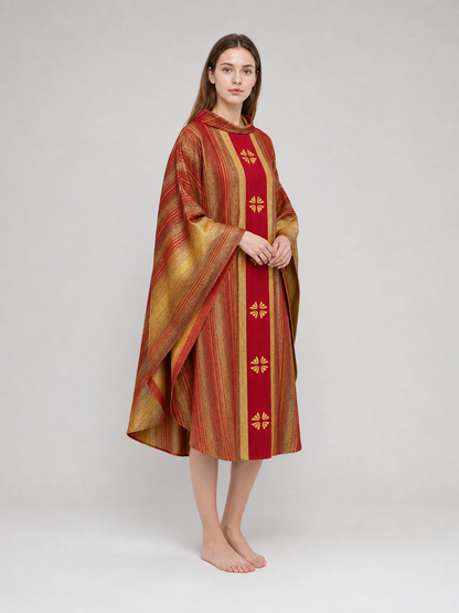 Medieval Cosplay Cloak with Gold Decoration