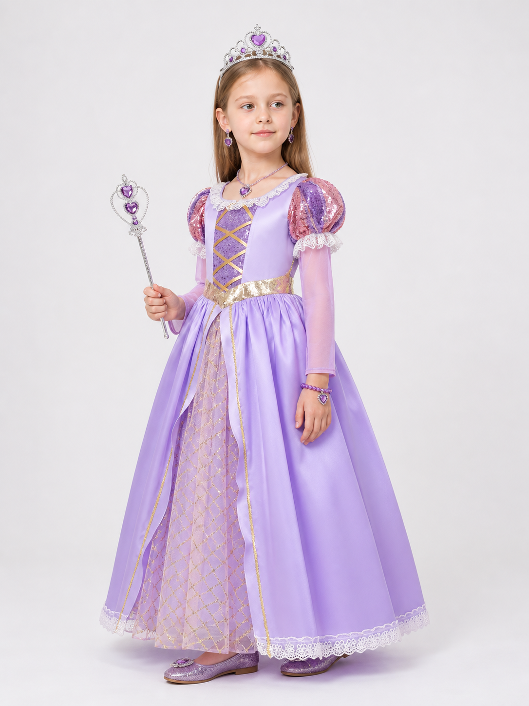 Princess Costume with Accessories for Halloween side view