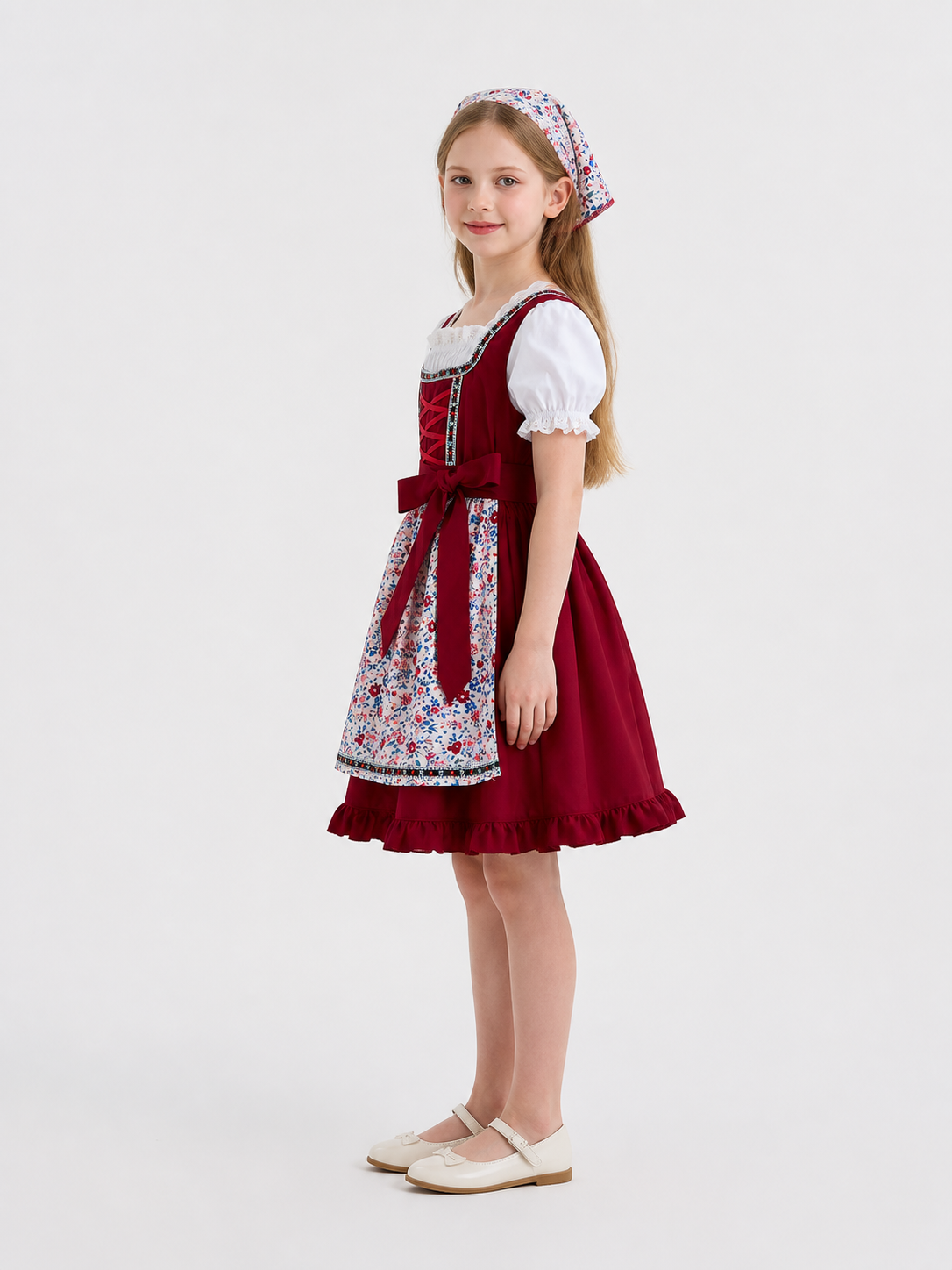 Children's Dirndl-Style Dress with Apron for Oktoberfest