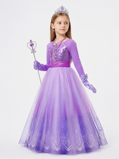 Purple Princess Costume for Halloween side view