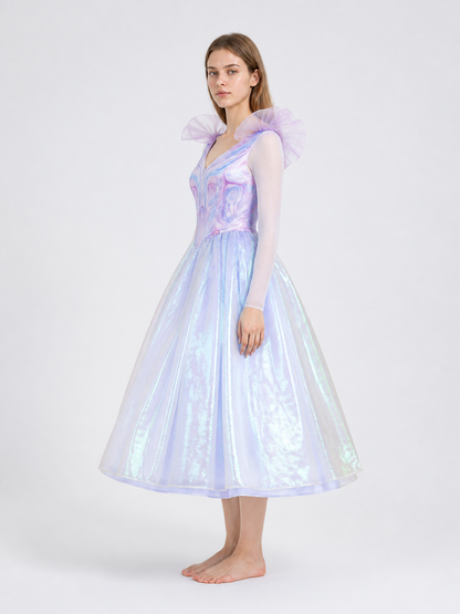 Light Purple Cosplay Dress with Full Skirt for Glinda side view