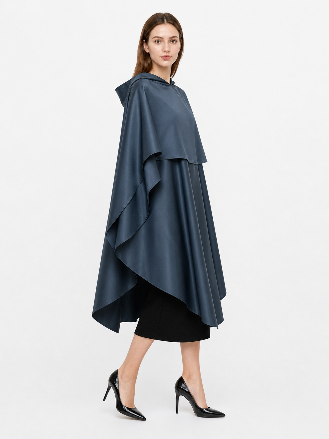 Dark Blue Hooded Costume Cape for Cosplay