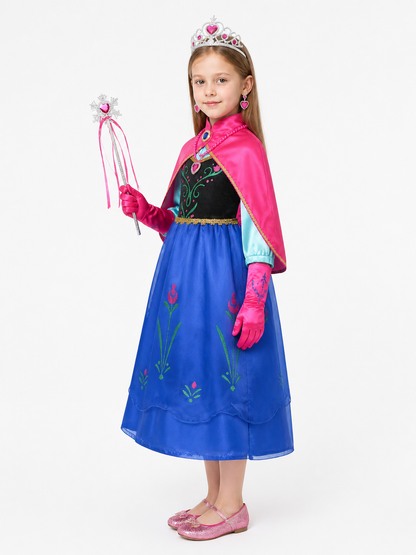 Princess Anna Costume with Cape side view