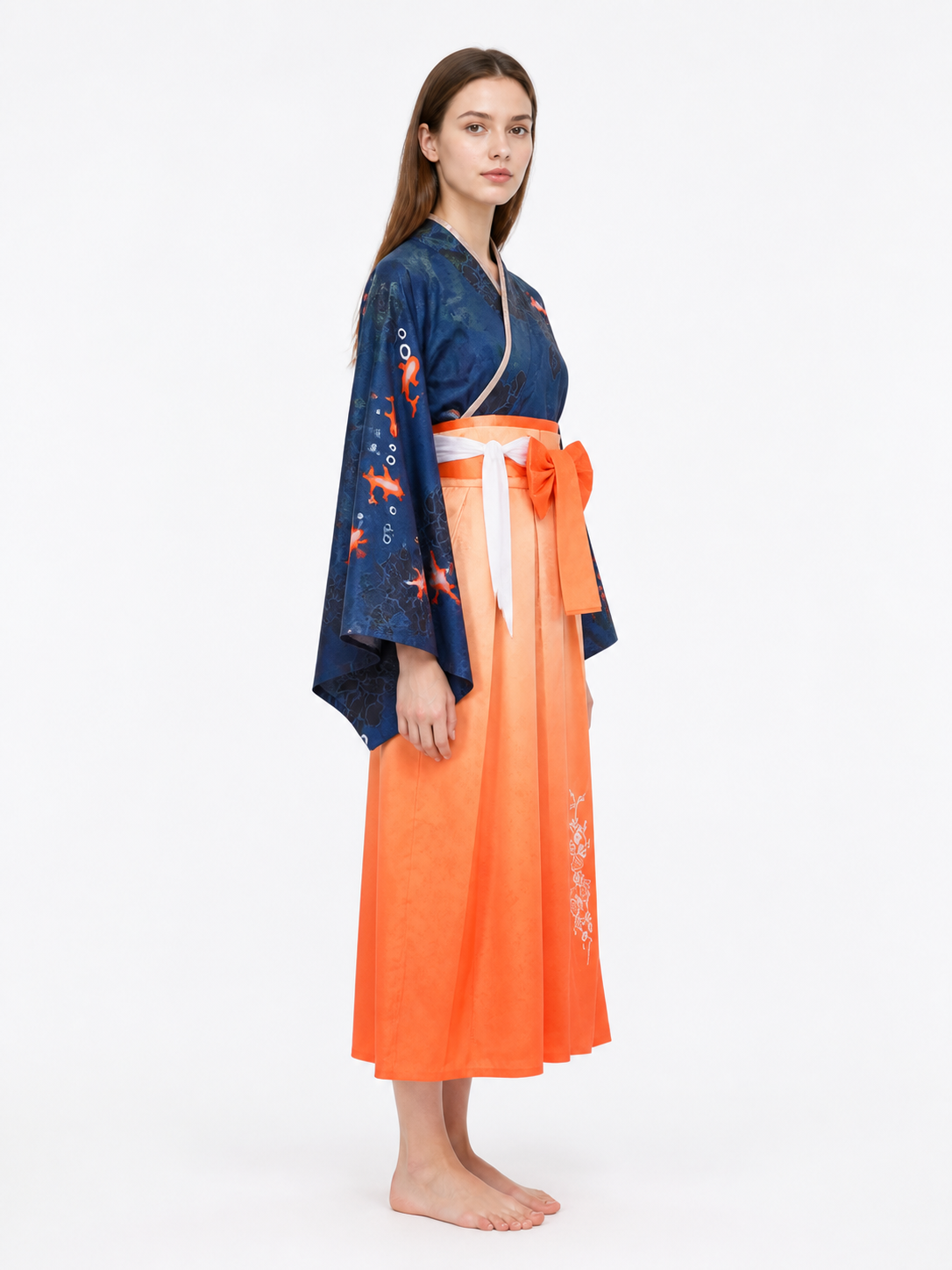 Amelia Watson Orange Fish Cosplay Kimono