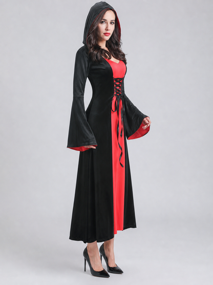 Vampire Costume with Sleeves and Cross-Lacing side view