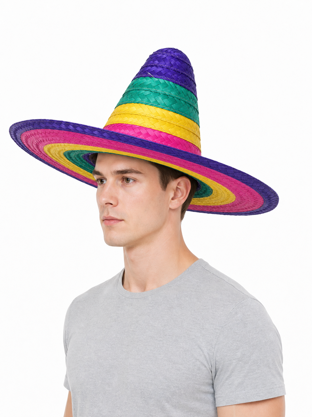 Purple Wide-Brim Carnival Hat