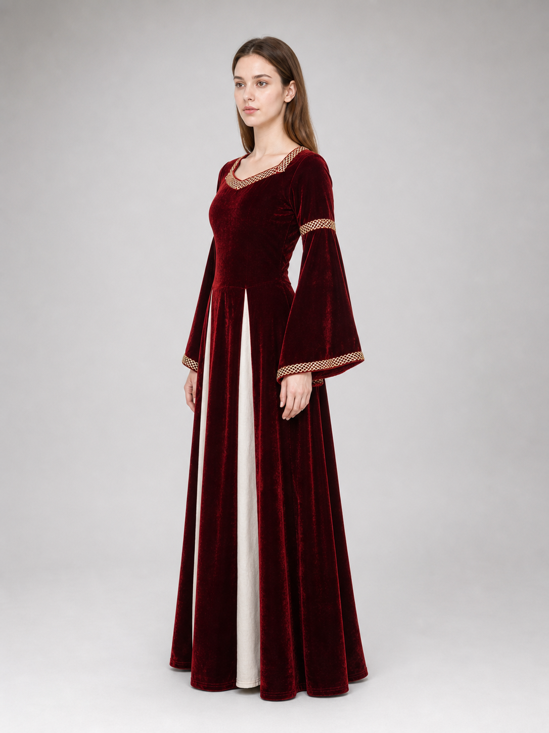 Medieval-Style Costume Dress with Sleeves