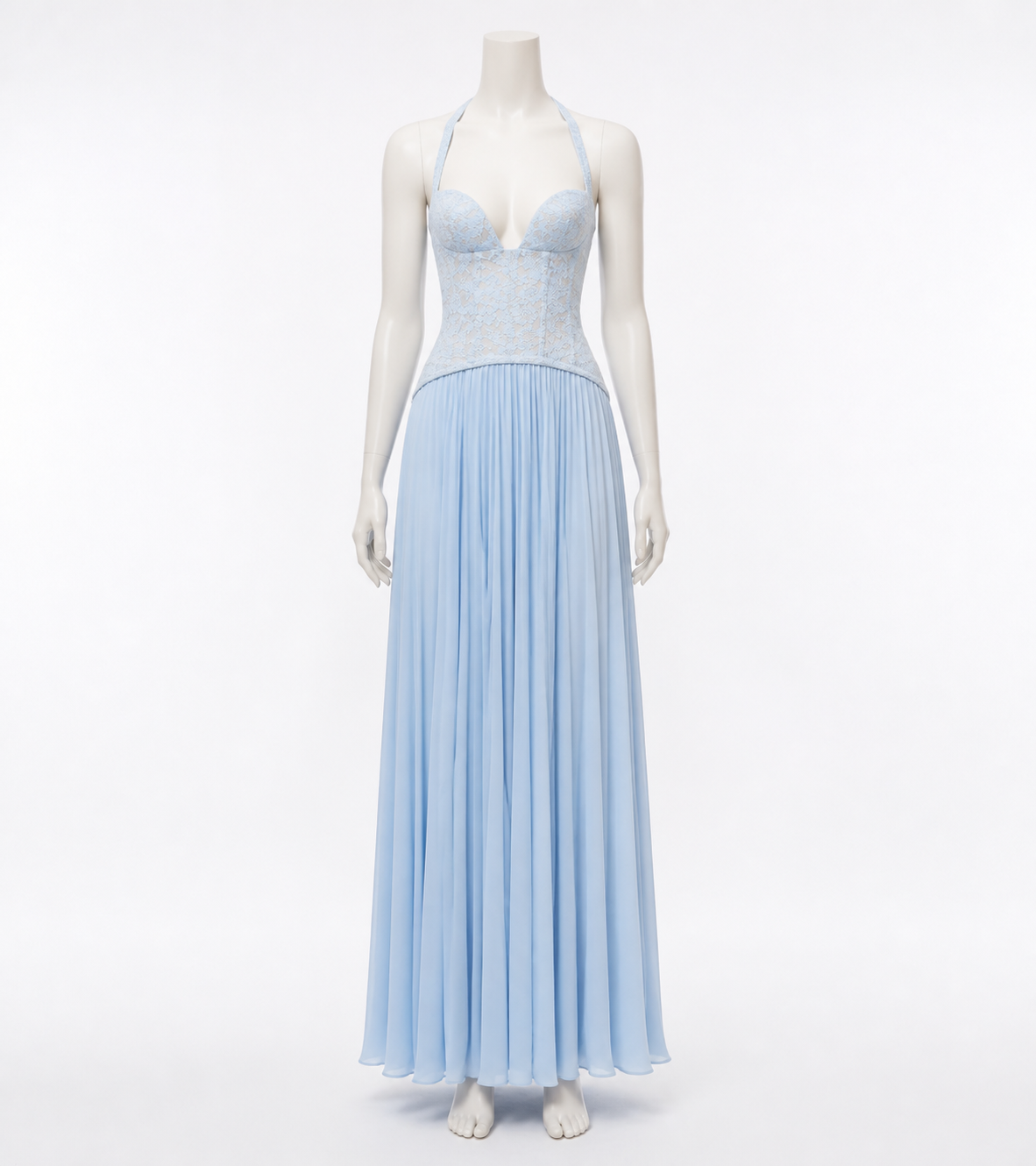 Spaghetti-Strap Dress with a Corset-Style Bodice side view