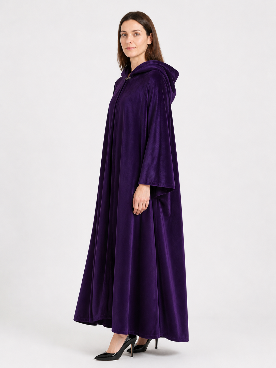 Adult Long Purple Hooded Cape