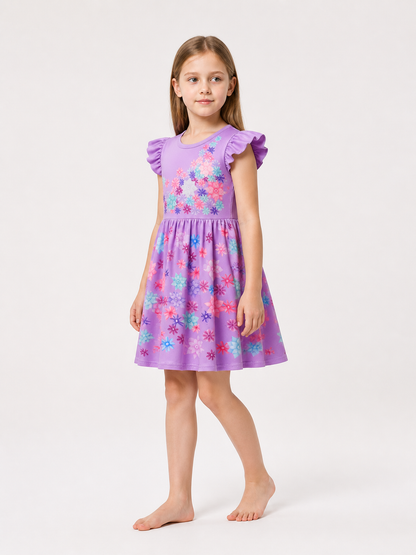 Purple Floral Carnival Dress for Cosplay side view