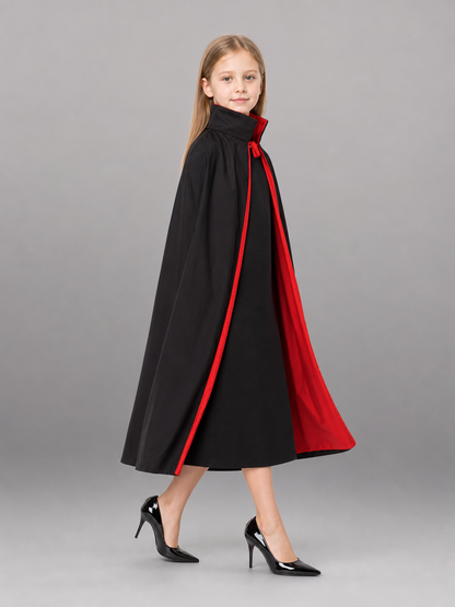 Long Black and Red Gothic Carnival Cloak