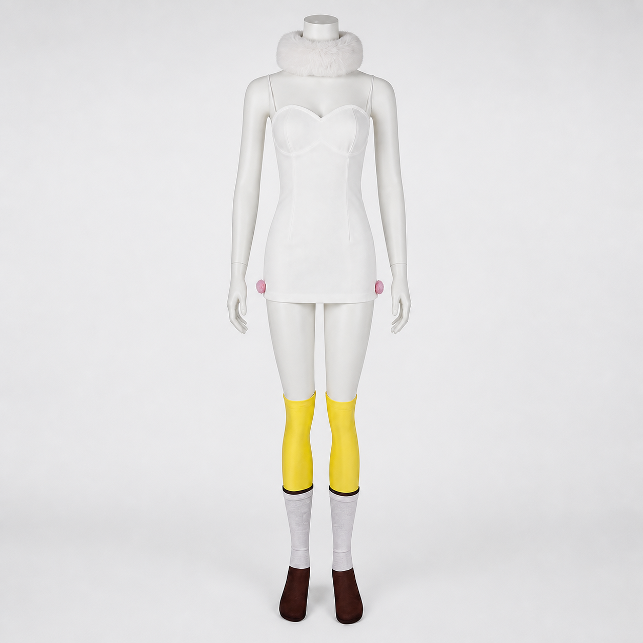 Aries Cosplay Costume with White Dress and Collar side view