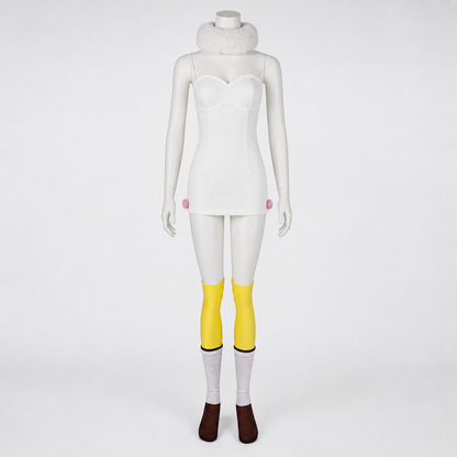 Aries Cosplay Costume with White Dress and Collar side view