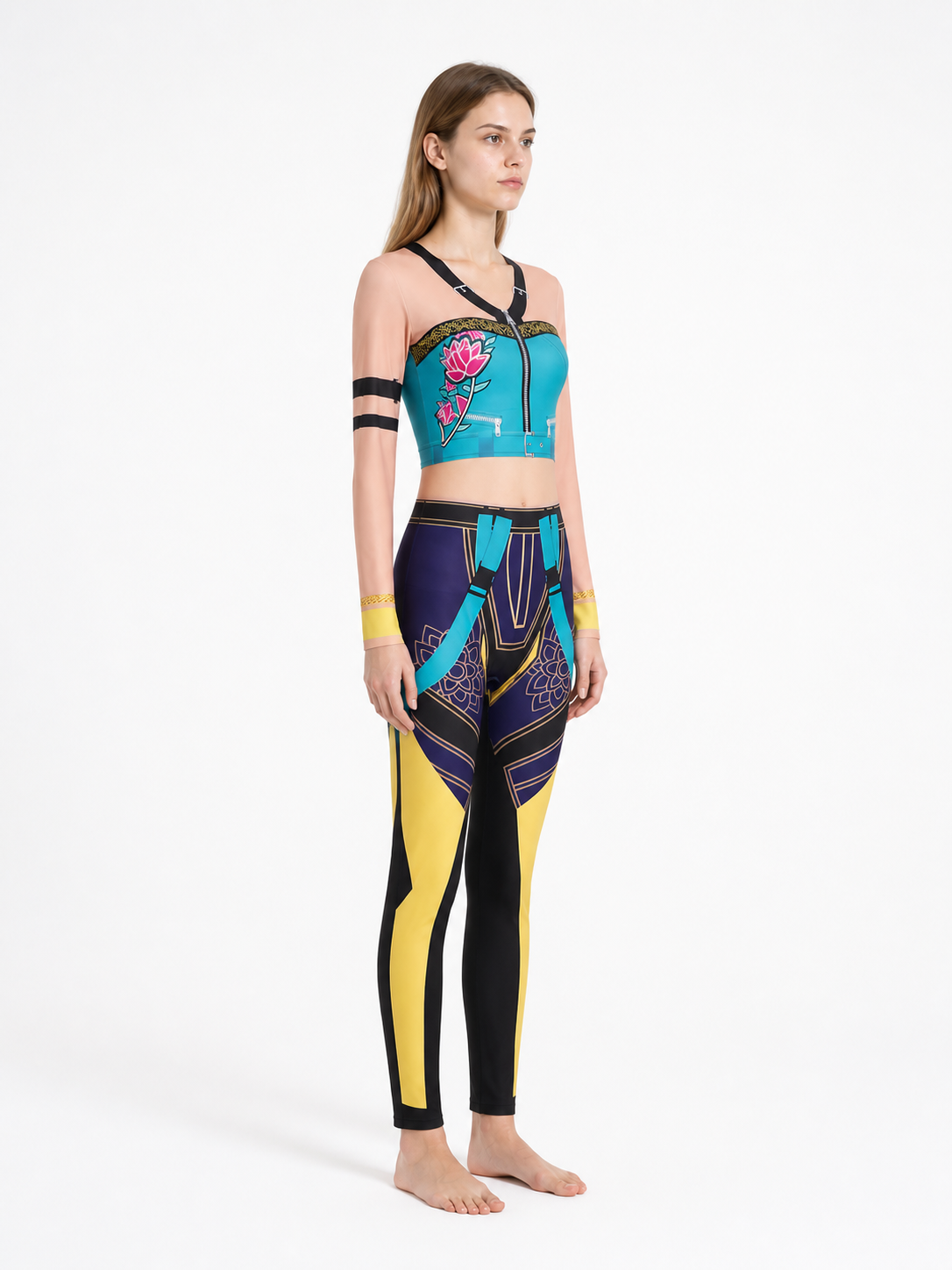Zoe Cosplay Jumpsuit with Front Zipper side view