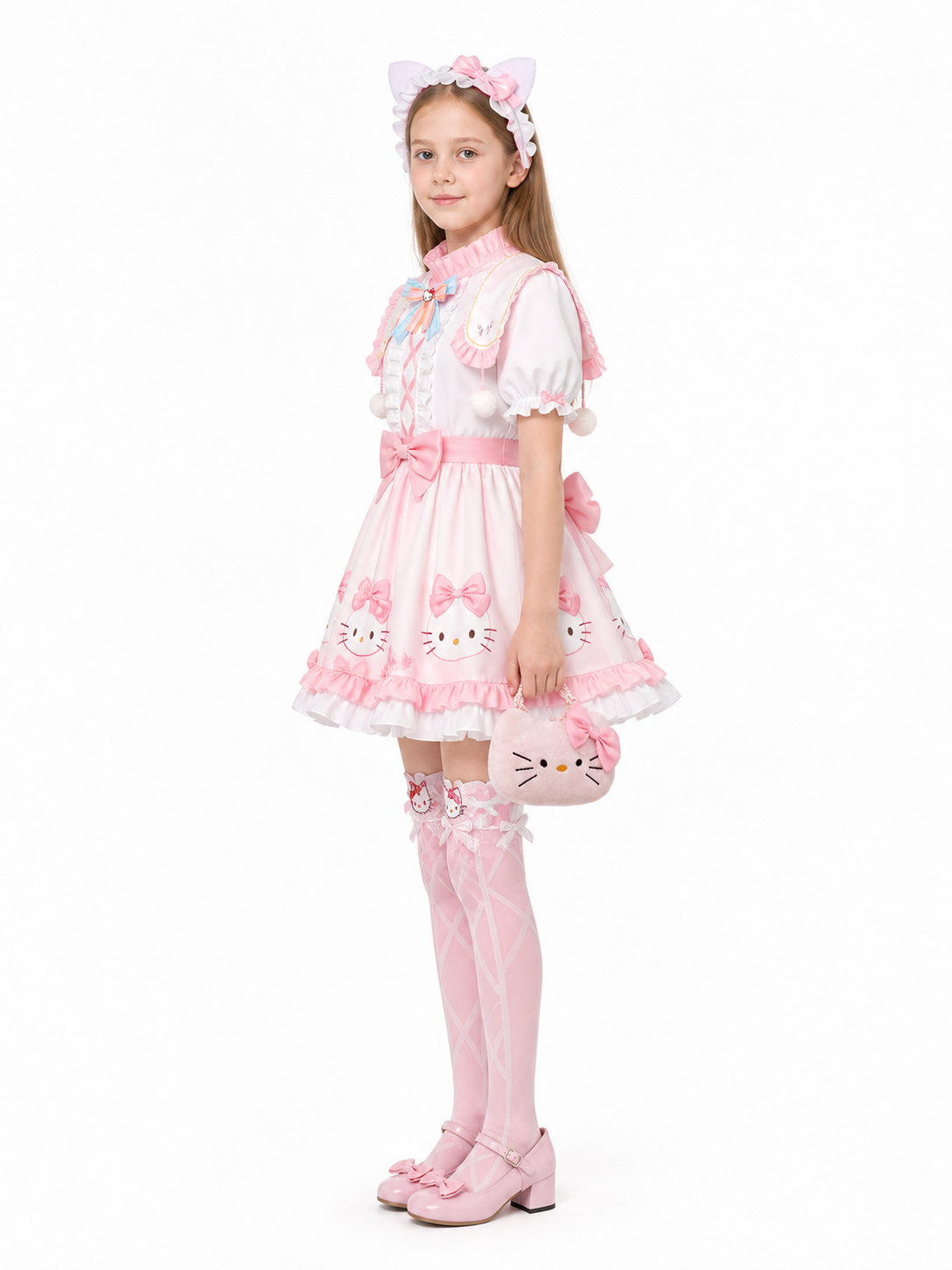 Cosplay Costume with Dress and Accessories in Lolita Style side view