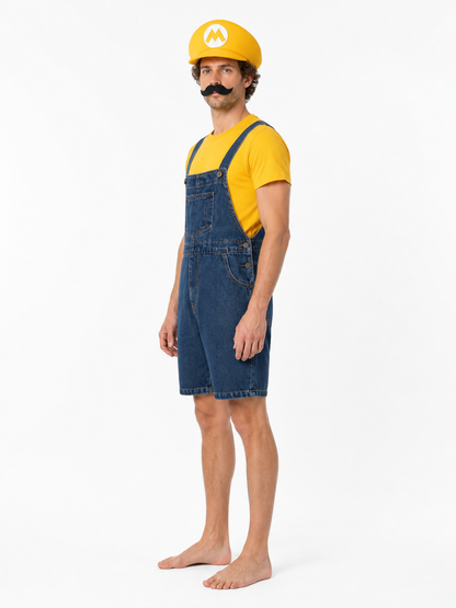 Mario Costume with T-Shirt, Shorts, and Cap side view