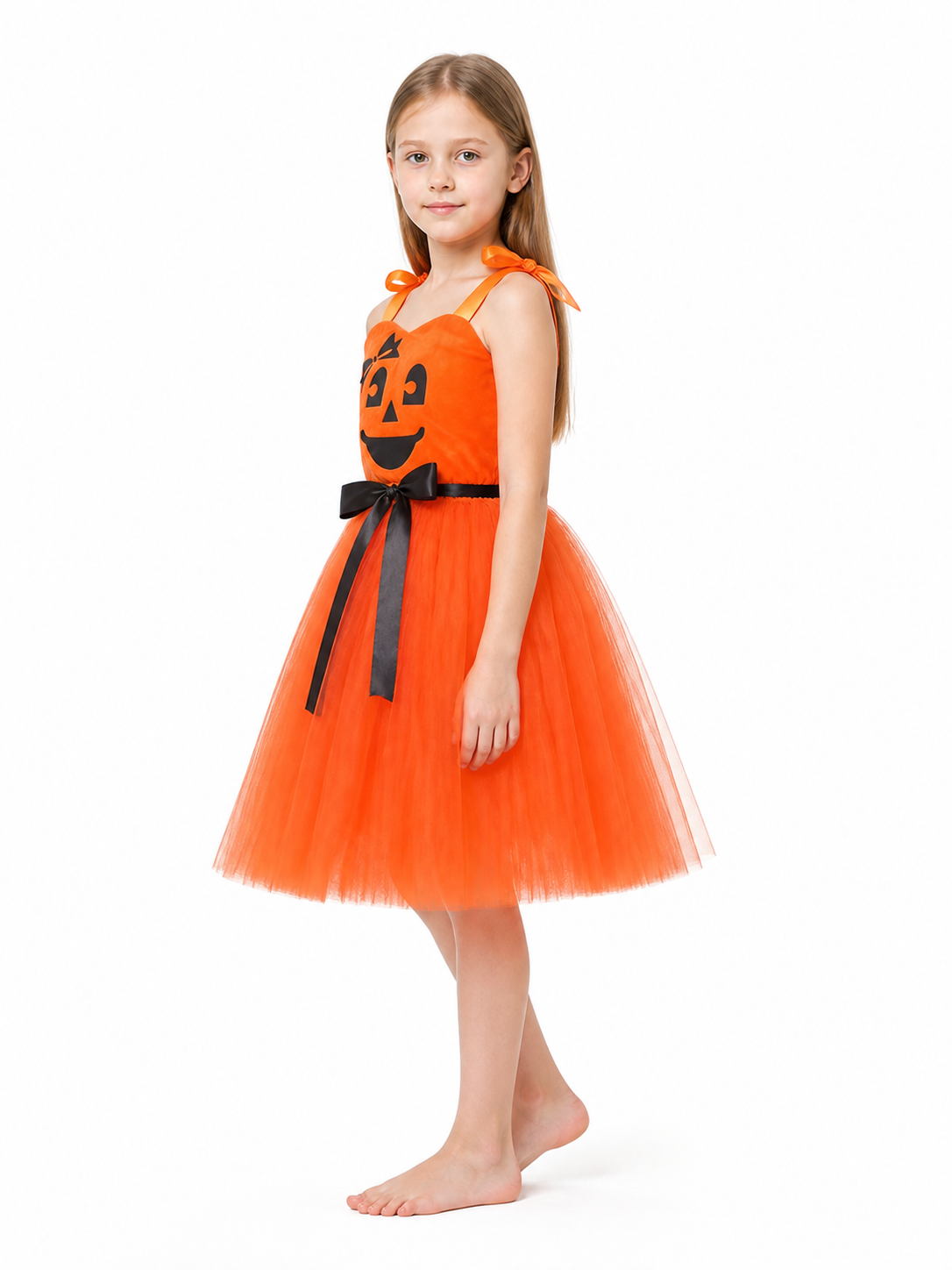 Halloween Pumpkin Costume Dress with Full Skirt