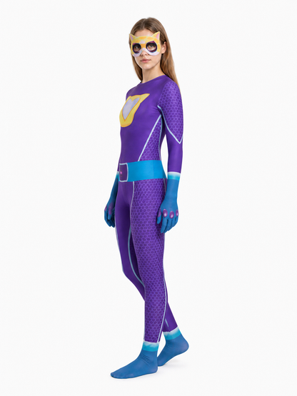 SuperKitties Carnival Costume, One-Piece with Mask side view