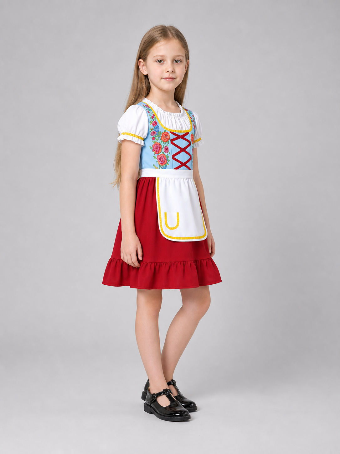 Carnival Costume Dress with Apron and Lacing