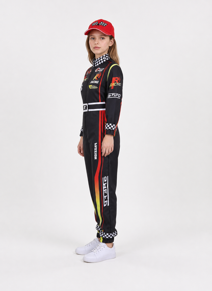 Kart Racing Jumpsuit with Belt and Cap side view