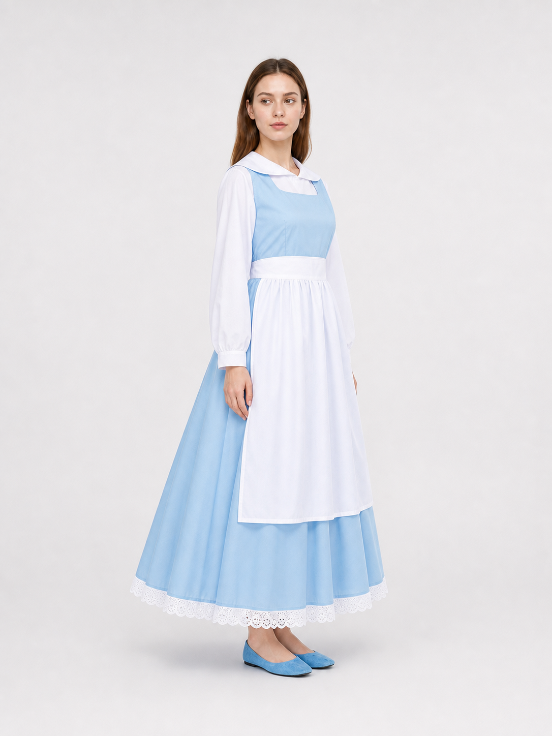 White and Blue Princess Costume Dress