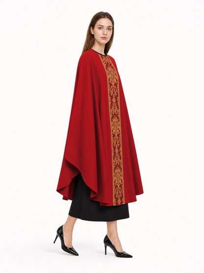 Red Carnival Cloak with Hood, Long
