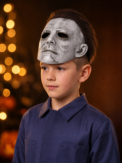 Halloween Carnival Mask with Brown Hair side view 2