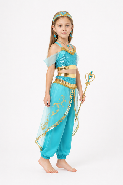 Princess Jasmine Halloween Costume with Accessories side view