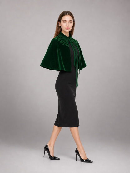 Green Costume Cloak with Collar