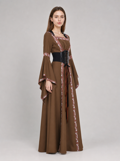 Medieval Hooded Lace-Up Dress