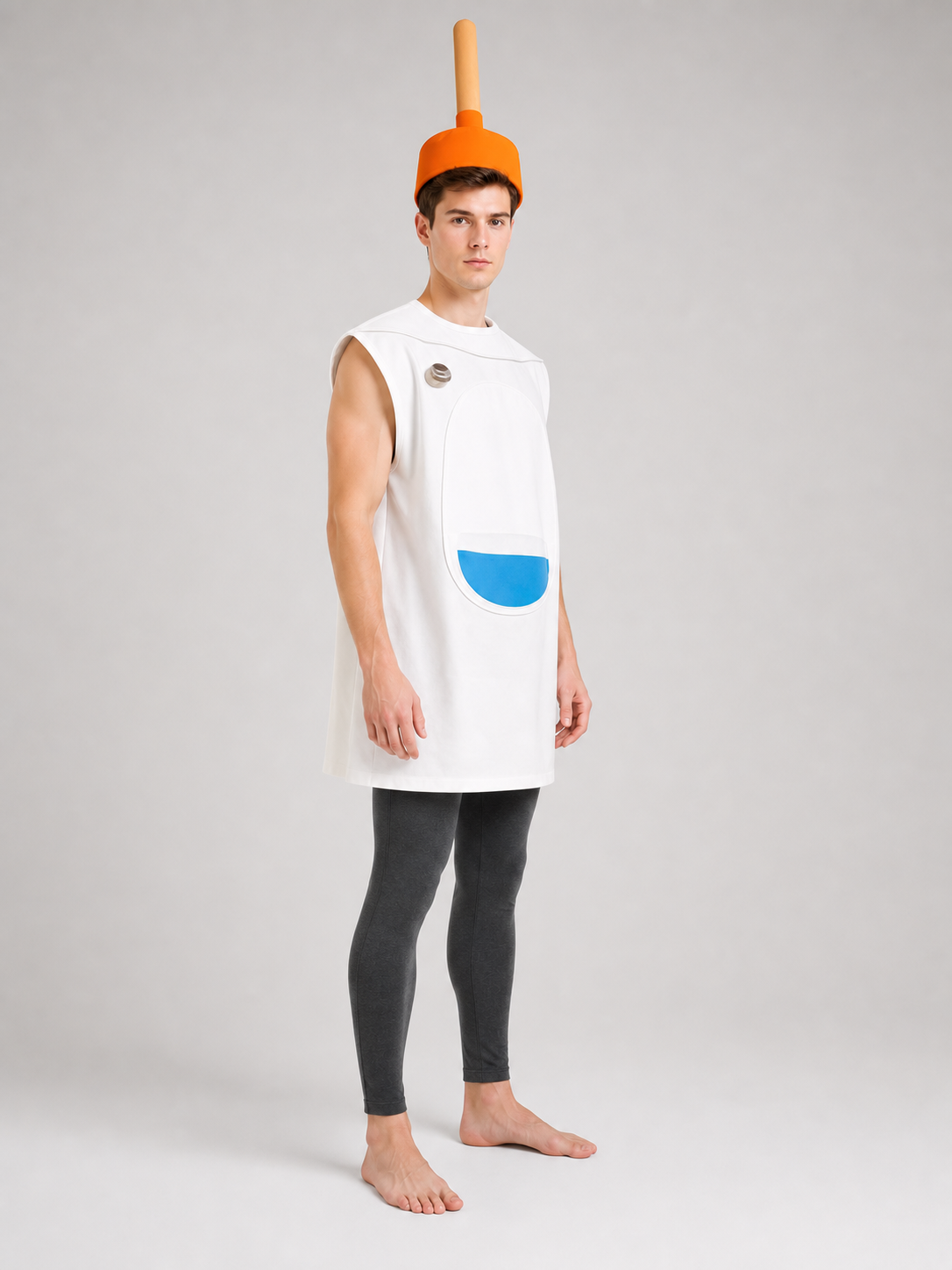 Halloween Toilet Costume with Orange Hat